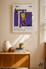 LeBron James Sarı Poster Duvar Tablosu, Spor Severlere Hediye - Görsel 8