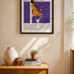 Kobe Bryant Mor Poster Duvar Tablosu, Spor Severlere Hediye