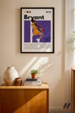 Kobe Bryant Mor Poster Duvar Tablosu, Spor Severlere Hediye