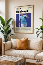 Haaland Futbol Posteri Duvar Tablosu, Spor Severlere Hediye - Görsel 6