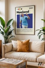 Haaland Futbol Posteri Duvar Tablosu, Spor Severlere Hediye - Görsel 3