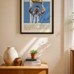 Messi Futbol Posteri Duvar Tablosu, Spor Severlere Hediye