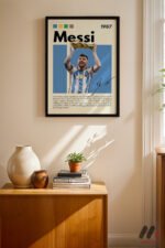 Messi Futbol Posteri Duvar Tablosu, Spor Severlere Hediye