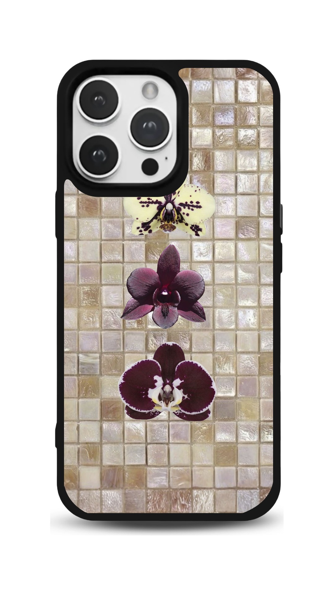 MDW-GS-003-80 Mozaik Orkide Glossy Telefon Kılıfı - Görsel 1