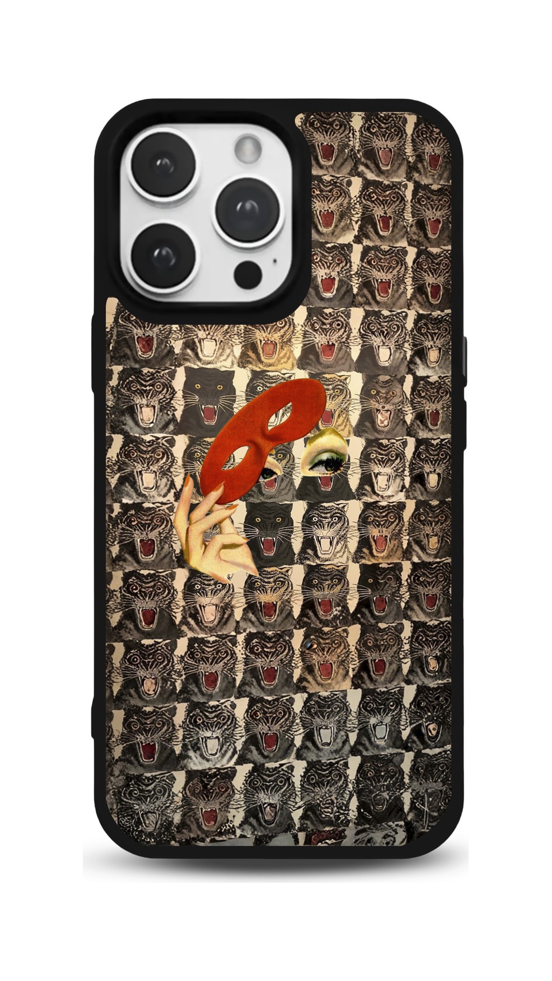 MDW-GS-012-80 Maskeli Kaplan Deseni Glossy Telefon Kılıfı - Görsel 1