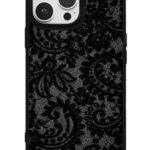 Siyah Dantel Glossy Telefon Kılıfı