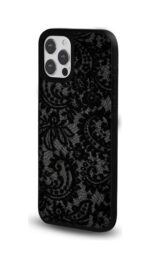 Siyah Dantel Glossy Telefon Kılıfı - Görsel 2