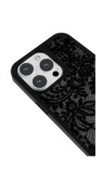 Siyah Dantel Glossy Telefon Kılıfı - Görsel 3