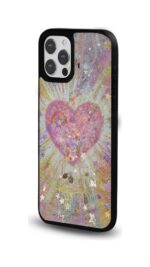 Çiçekli Kalp Glossy Telefon Kılıfı - Görsel 2