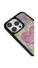 Çiçekli Kalp Glossy Telefon Kılıfı - Görsel 3