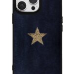Lacivert Leopar Yıldız Glossy Telefon Kılıfı