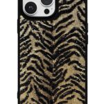 Altın Zebra Dokusu Glossy Telefon Kılıfı