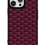 Bordo Chevron Doku Glossy Telefon Kılıfı
