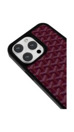 Bordo Chevron Doku Glossy Telefon Kılıfı - Görsel 3