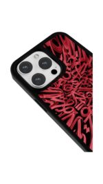Kırmızı Kaligrafi Glossy Telefon Kılıfı - Görsel 3