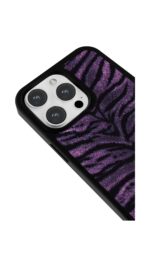 Mor Zebra Kürk Glossy Telefon Kılıfı - Görsel 3