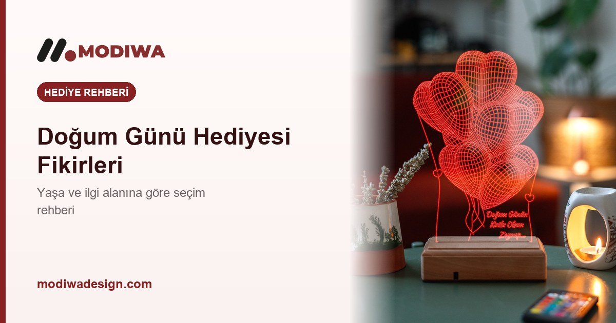 Doğum günü hediyesi rehberi kapak görseli, kişiye özel gece lambası