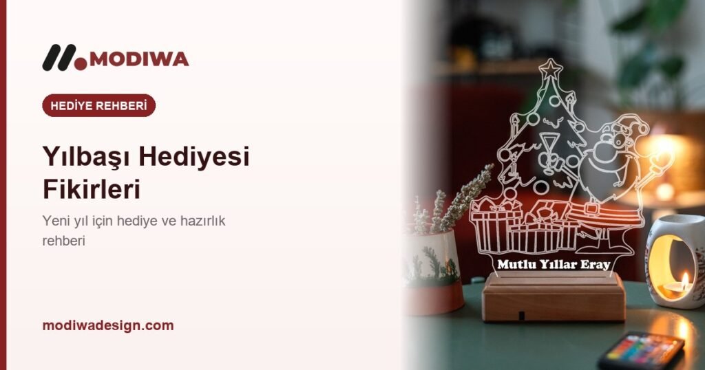 Yılbaşı hediyesi rehberi kapak görseli, Noel Baba gece lambası