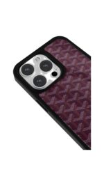Bordo Chevron Doku Glossy Telefon Kılıfı - Görsel 3