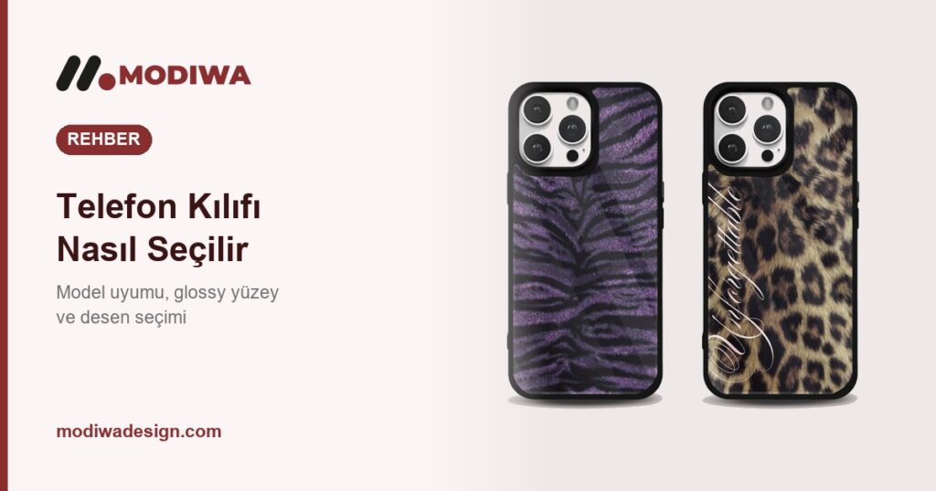 Telefon kılıfı seçimi rehberi kapak görseli, zebra ve leopar desenli glossy telefon kılıfları